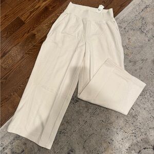Aerie Cream Wide-Leg Pants